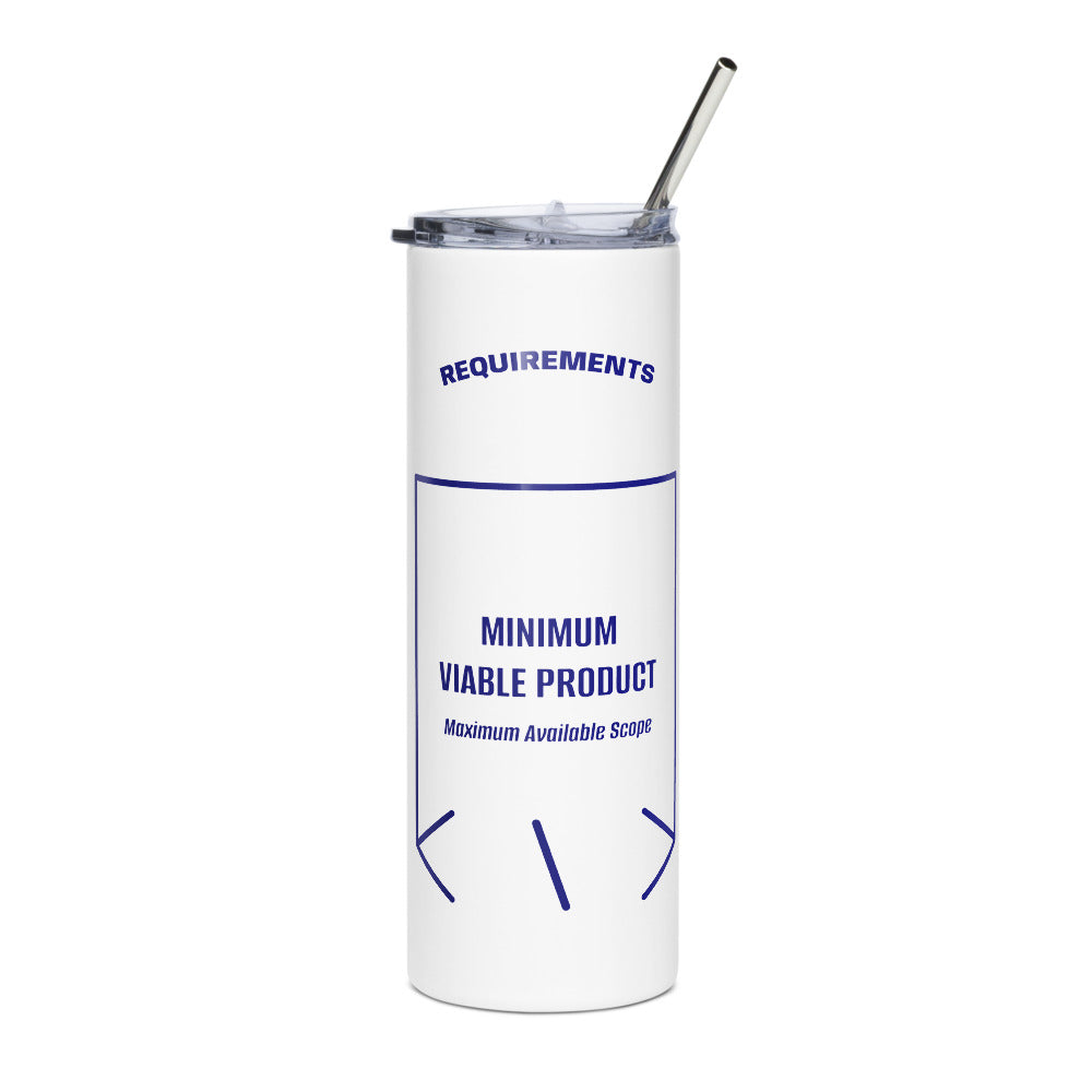Minimum Viable Product — White Navy back mockup (20 oz)