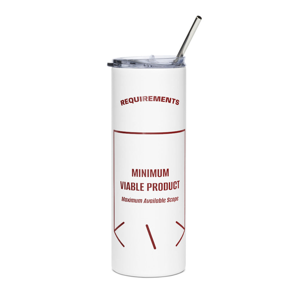 Minimum Viable Product — White Maroon back mockup (20 oz)