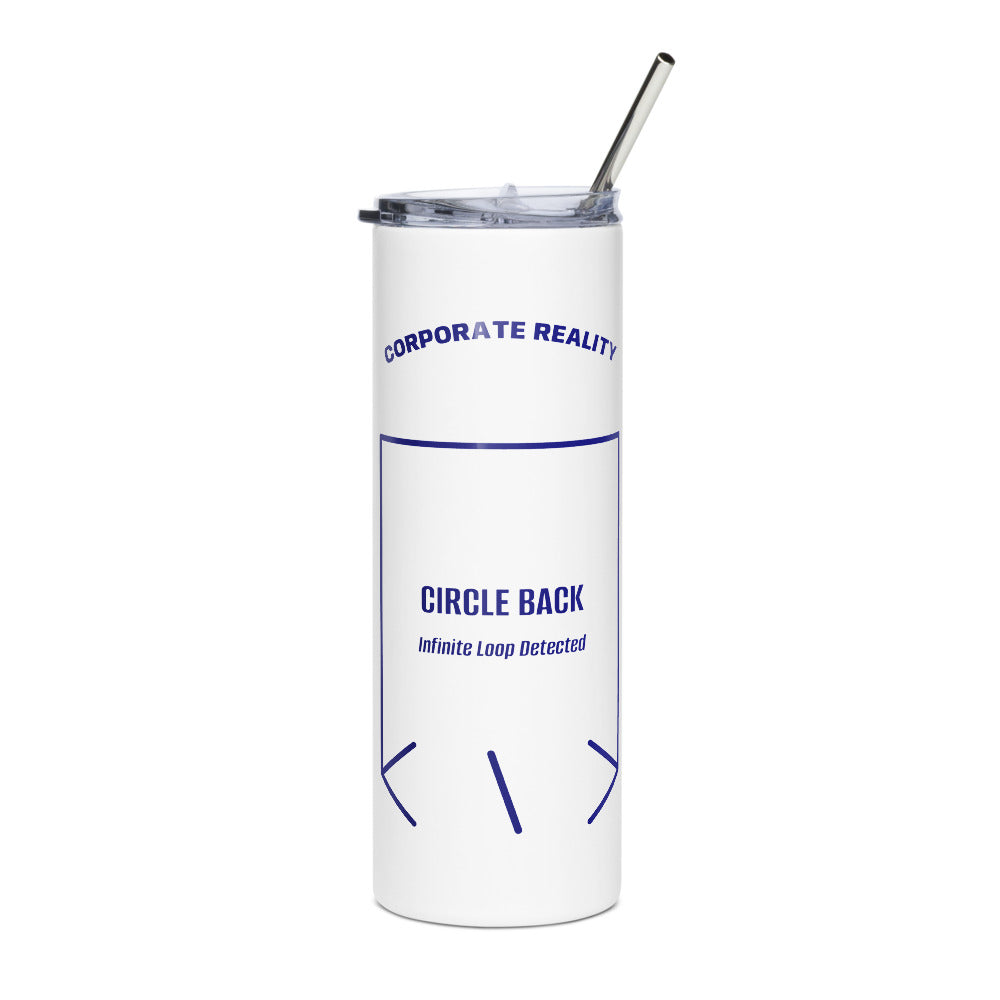 Circle Back — White Navy back mockup (20 oz)
