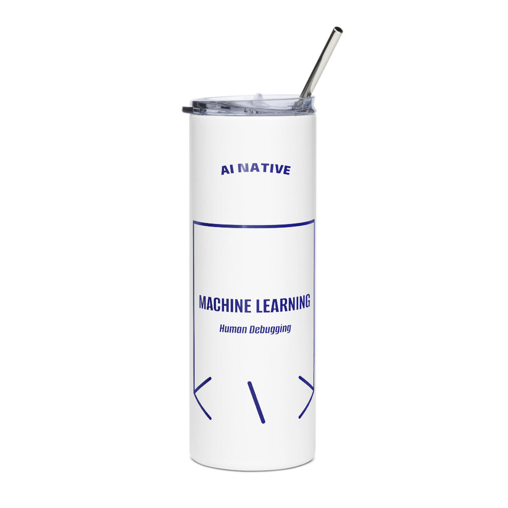Machine Learning — White Navy back mockup (20 oz)