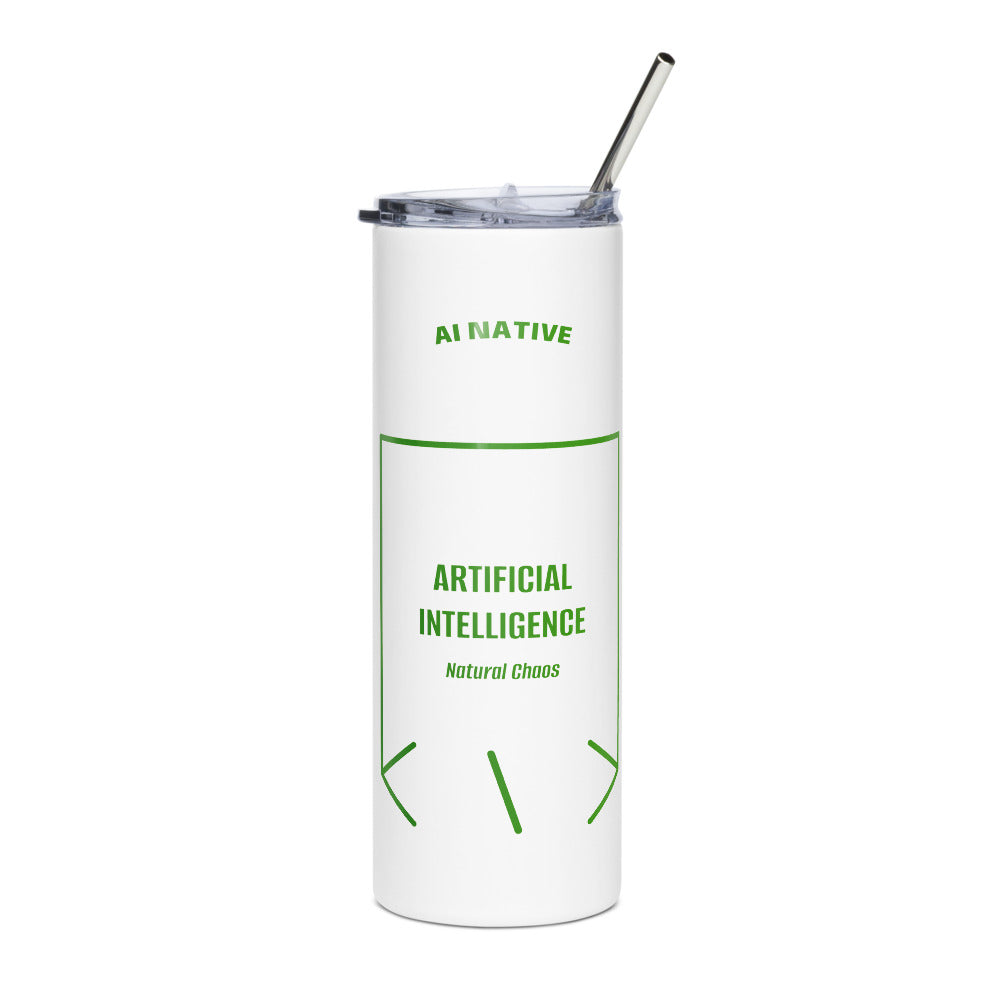Artificial Intelligence — White Green back mockup (20 oz)