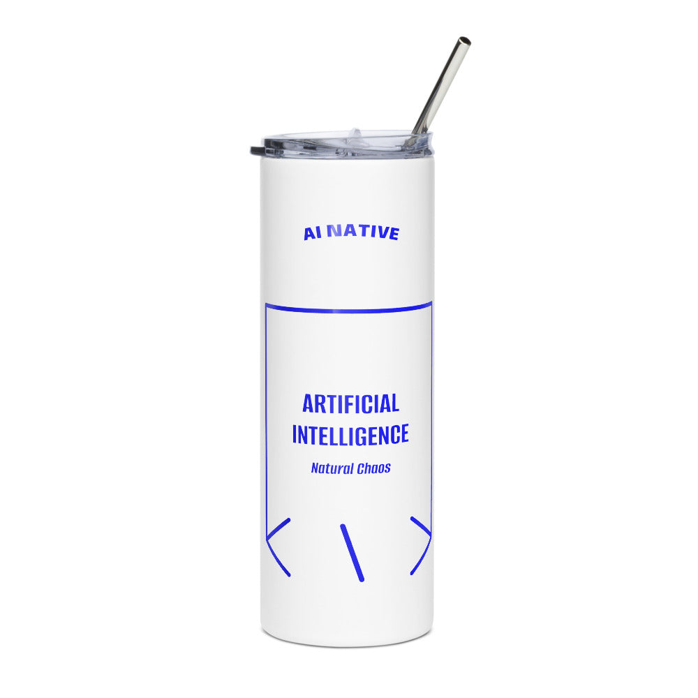 Artificial Intelligence — White Blue back mockup (20 oz)