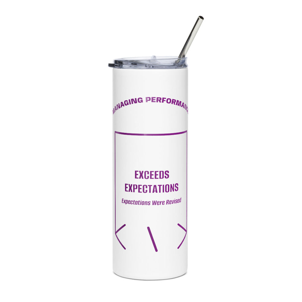 Exceeds Expectations — White Purple back mockup (20 oz)