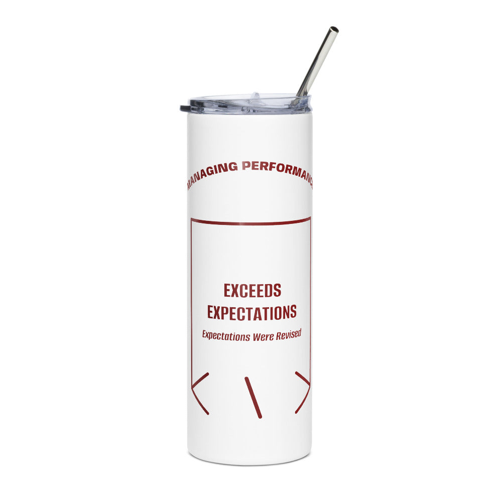 Exceeds Expectations — White Maroon back mockup (20 oz)