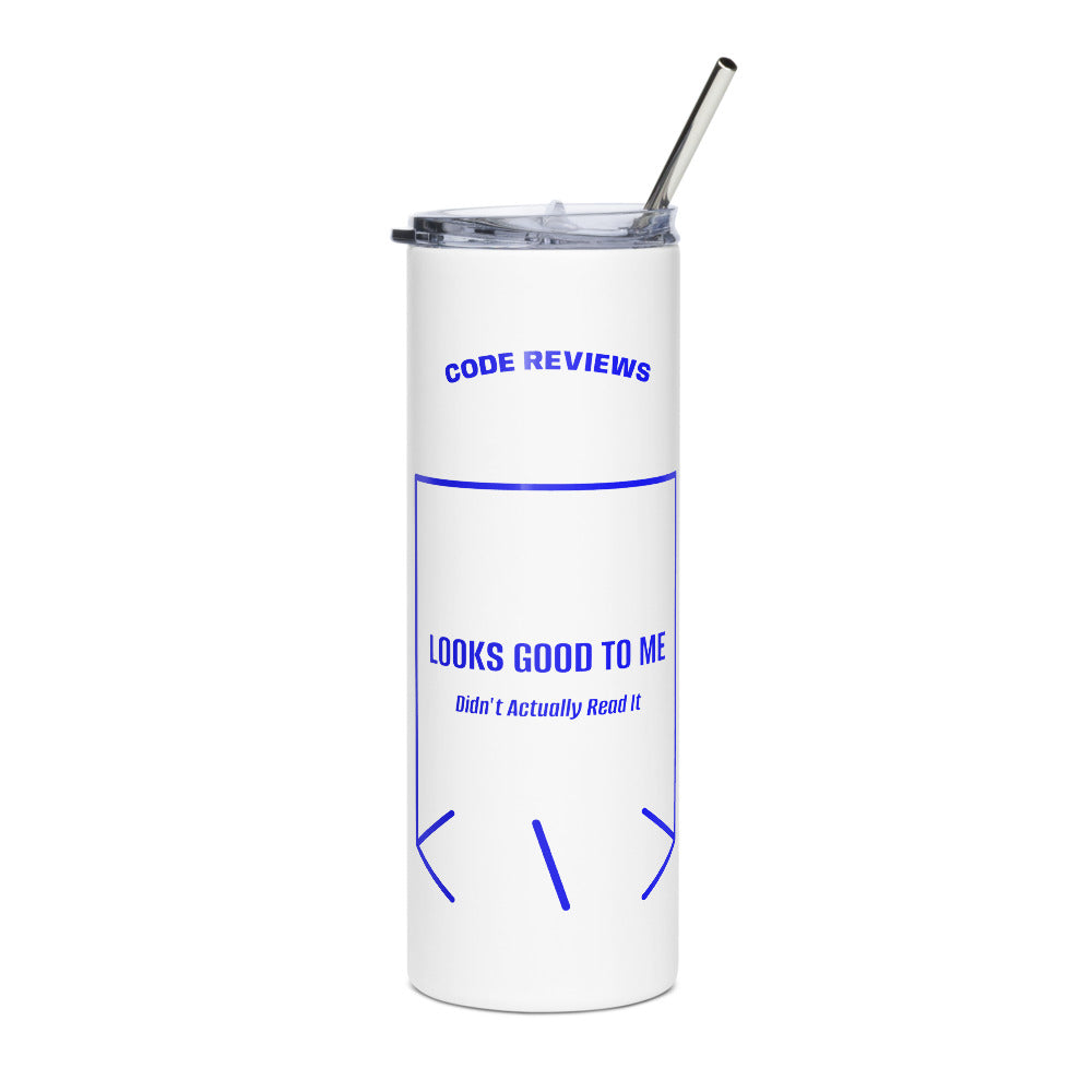 Looks Good To Me — White Blue back mockup (20 oz)