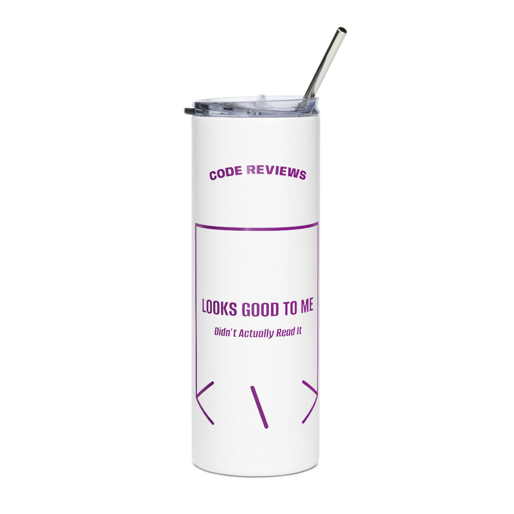 Looks Good To Me — White Purple back mockup (20 oz)