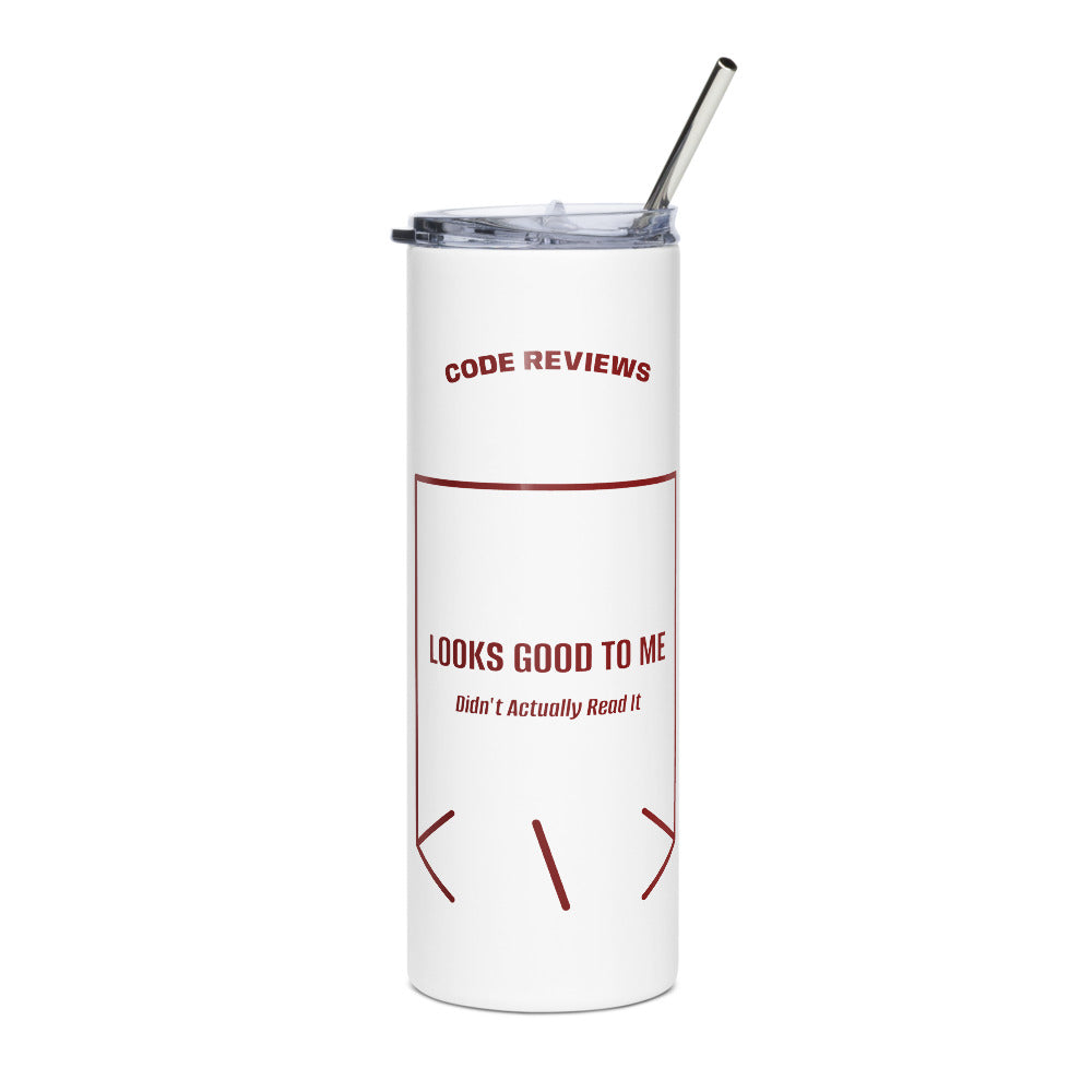 Looks Good To Me — White Maroon back mockup (20 oz)