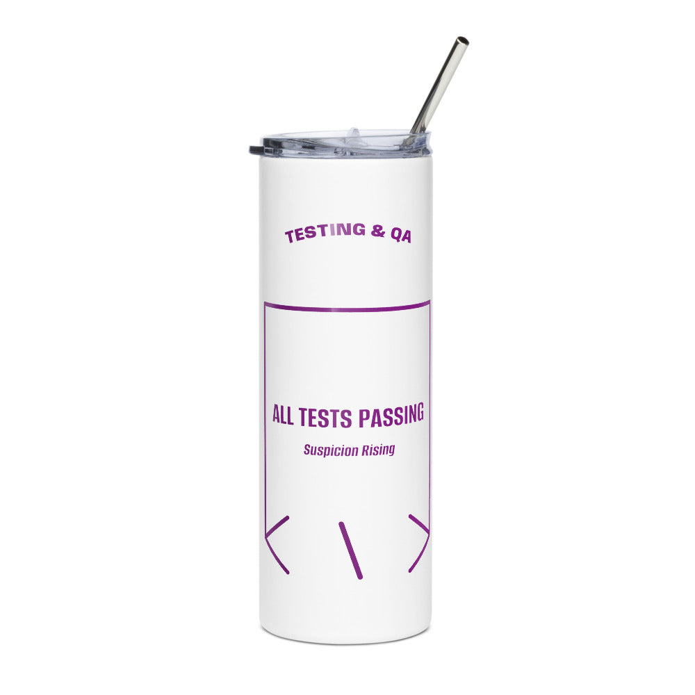 All Tests Passing — White Purple back mockup (20 oz)