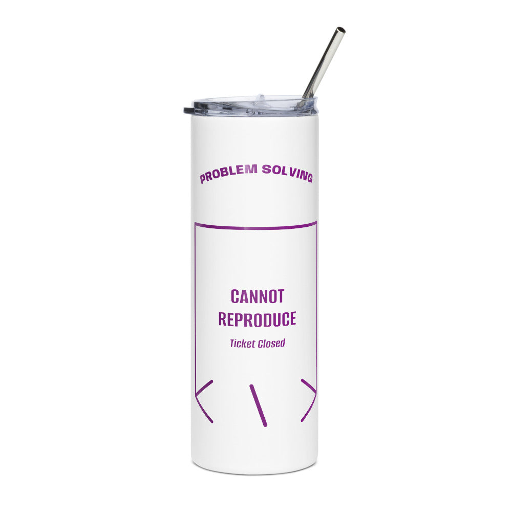 Cannot Reproduce — White Purple back mockup (20 oz)