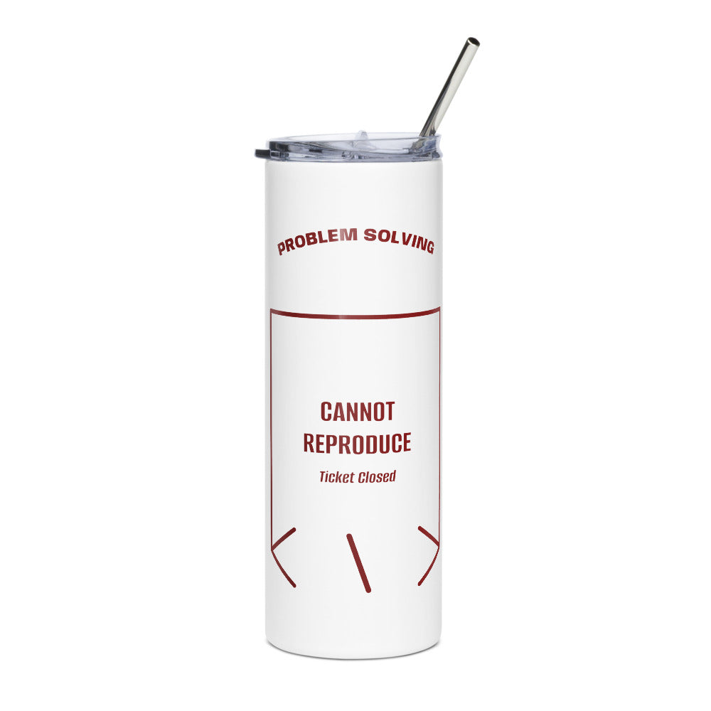 Cannot Reproduce — White Maroon back mockup (20 oz)