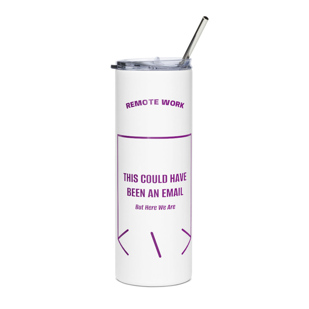 This Could Have Been An Email — White Purple back mockup (20 oz)