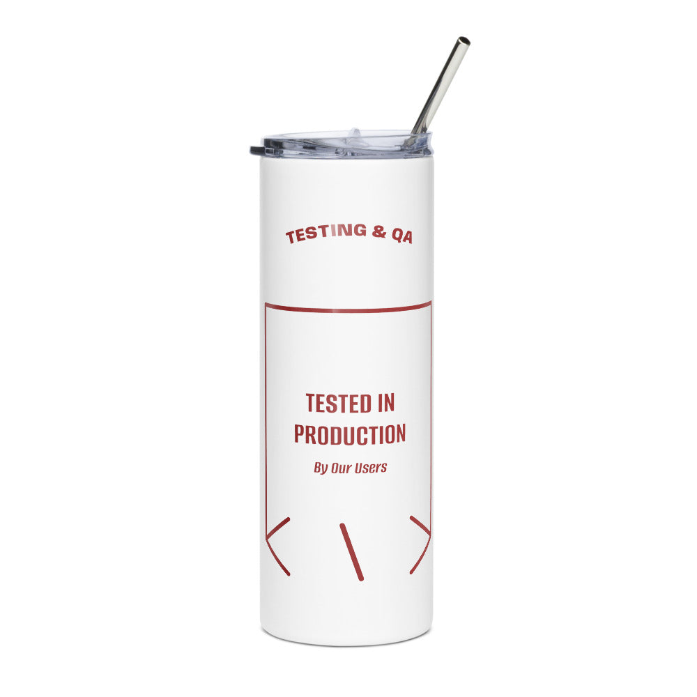 Tested In Production — White Brown back mockup (20 oz)