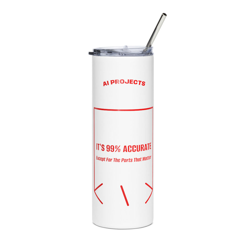 It's 99% Accurate — White Red back mockup (20 oz)