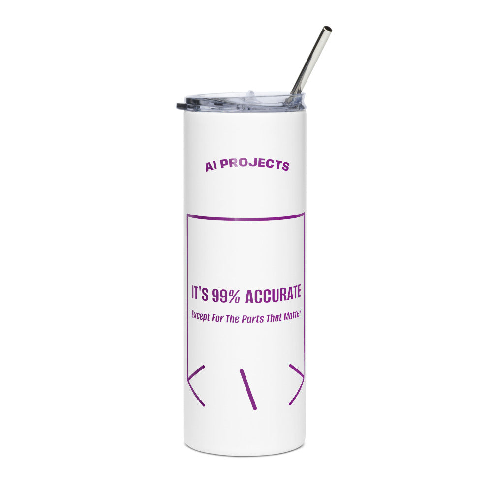 It's 99% Accurate — White Purple back mockup (20 oz)
