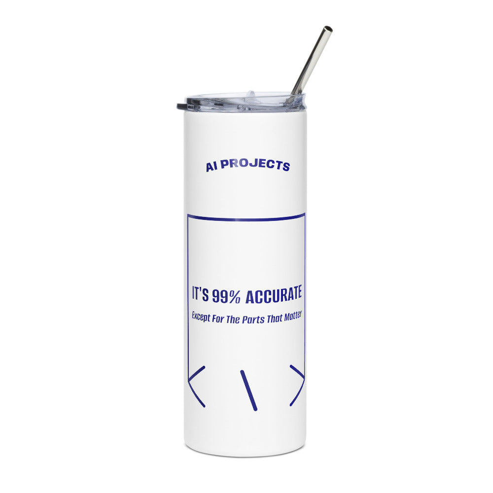 It's 99% Accurate — White Navy back mockup (20 oz)