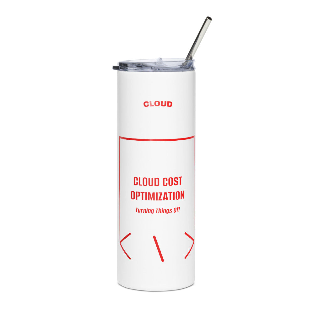 Cloud Cost Optimization — White Red back mockup (20 oz)