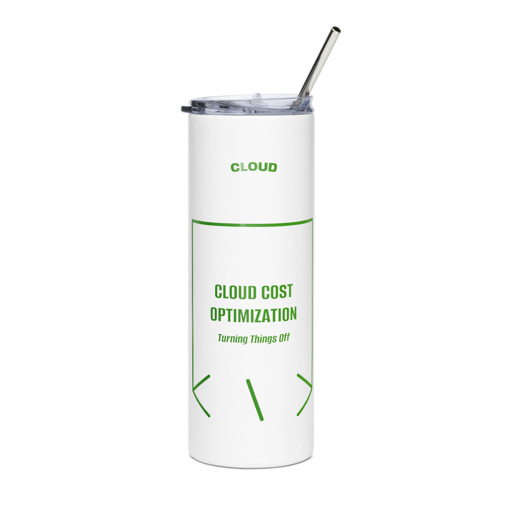 Cloud Cost Optimization — White Green back mockup (20 oz)