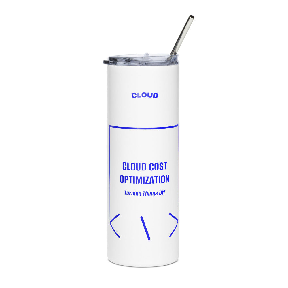 Cloud Cost Optimization — White Blue back mockup (20 oz)