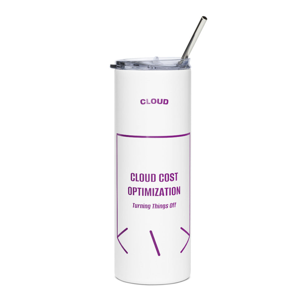 Cloud Cost Optimization — White Purple back mockup (20 oz)