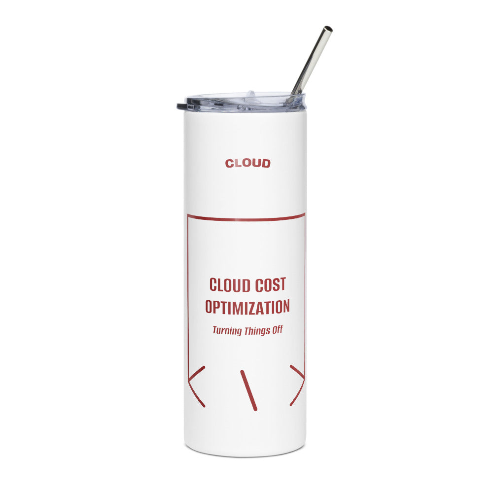 Cloud Cost Optimization — White Brown back mockup (20 oz)