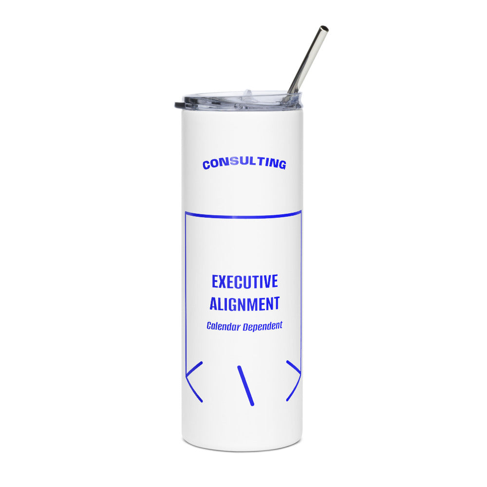 Executive Alignment — White Blue back mockup (20 oz)