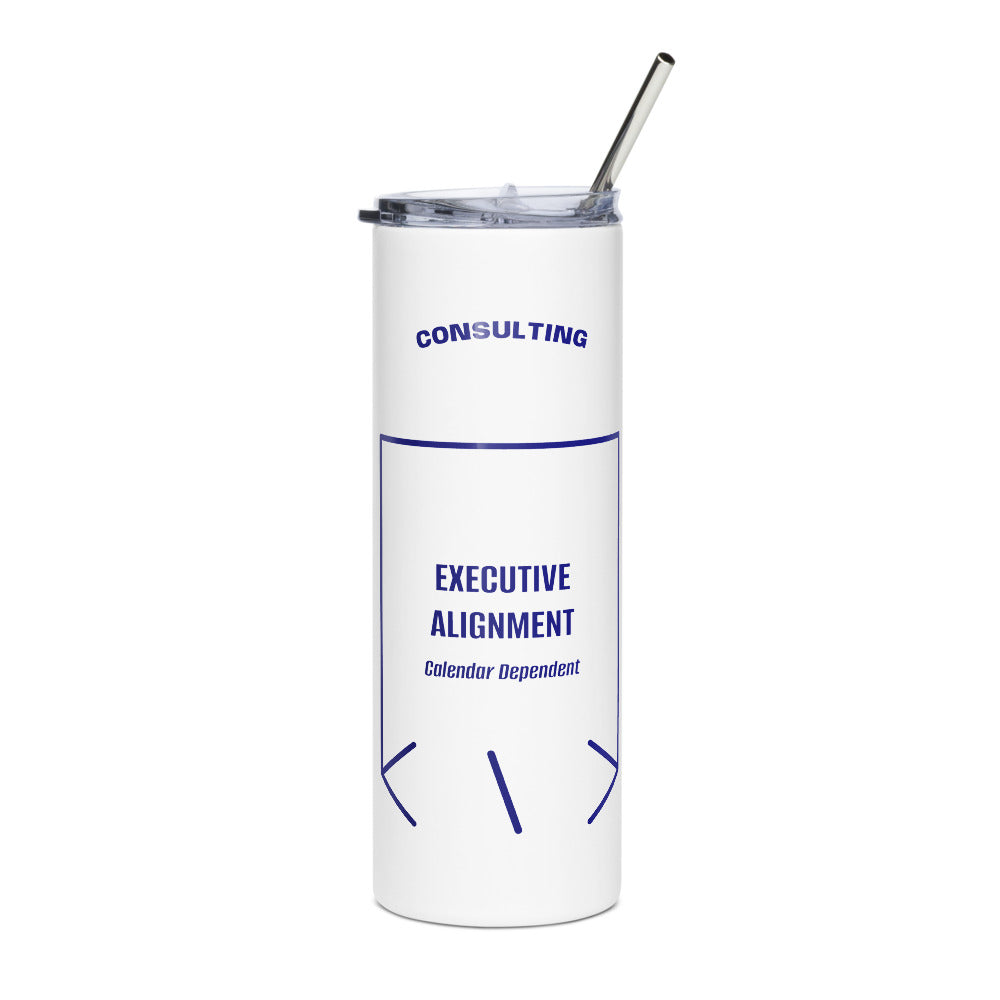 Executive Alignment — White Navy back mockup (20 oz)