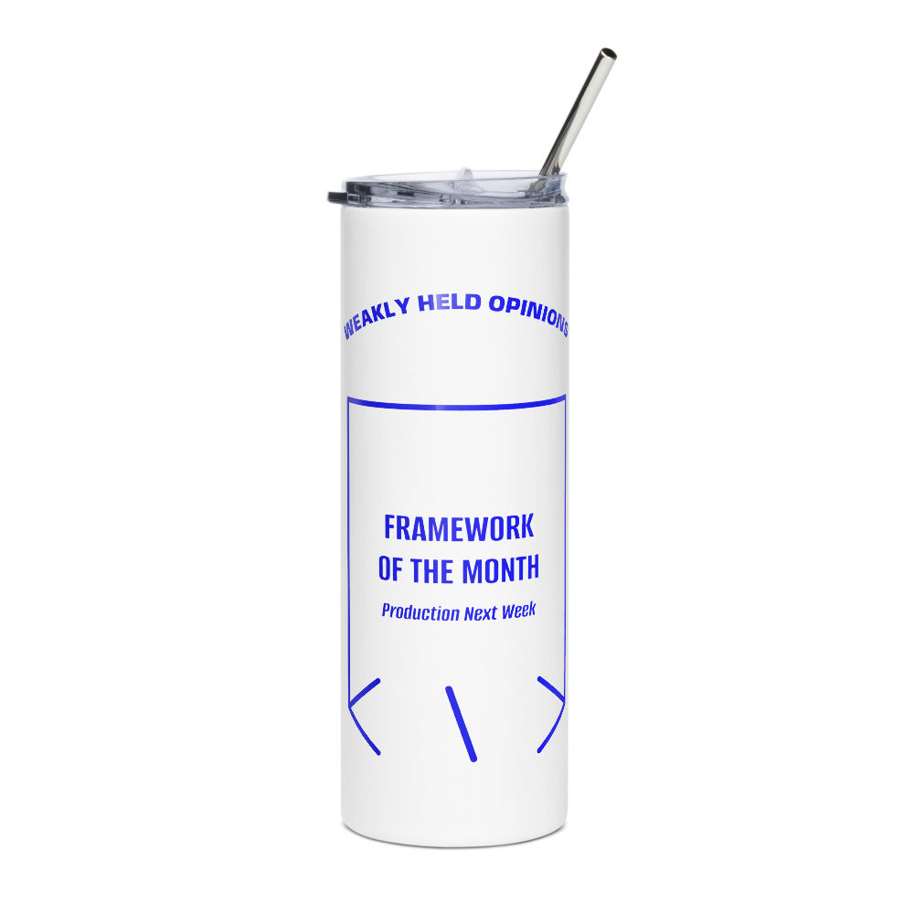 Framework Of The Month — White Blue back mockup (20 oz)