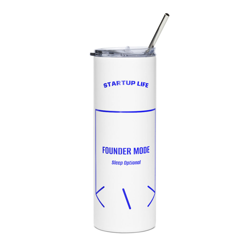 Founder Mode — White Blue back mockup (20 oz)