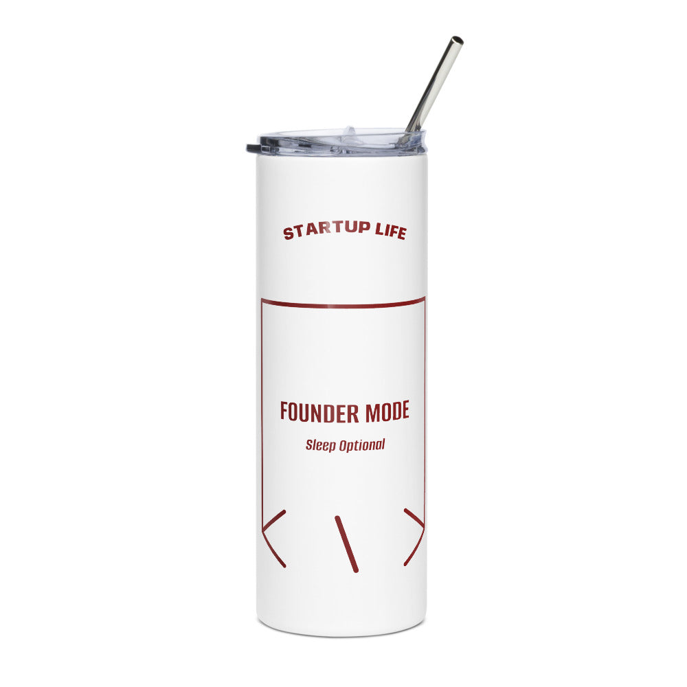 Founder Mode — White Maroon back mockup (20 oz)