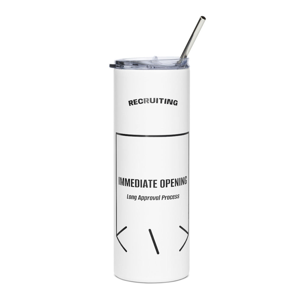 Immediate Opening — White Black back mockup (20 oz)