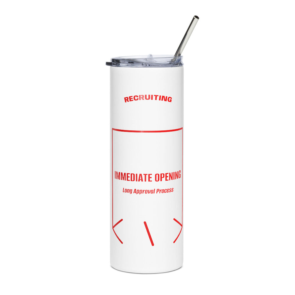 Immediate Opening — White Red back mockup (20 oz)