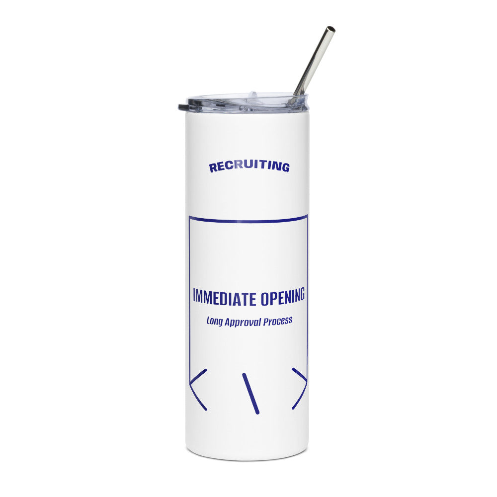Immediate Opening — White Navy back mockup (20 oz)