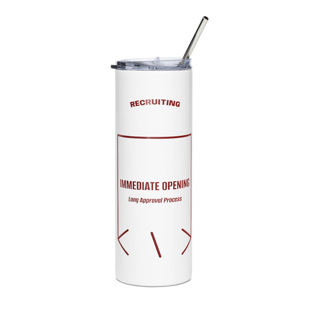 Immediate Opening — White Maroon back mockup (20 oz)