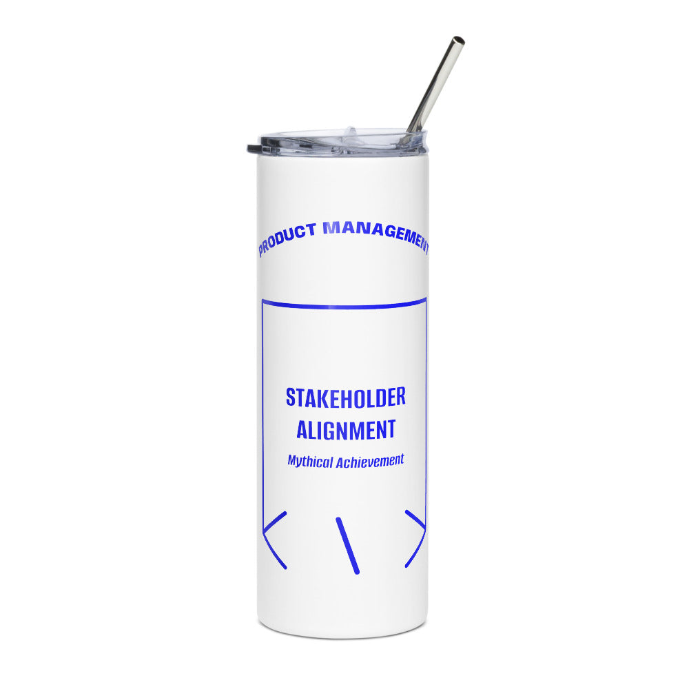 Stakeholder Alignment — White Blue back mockup (20 oz)