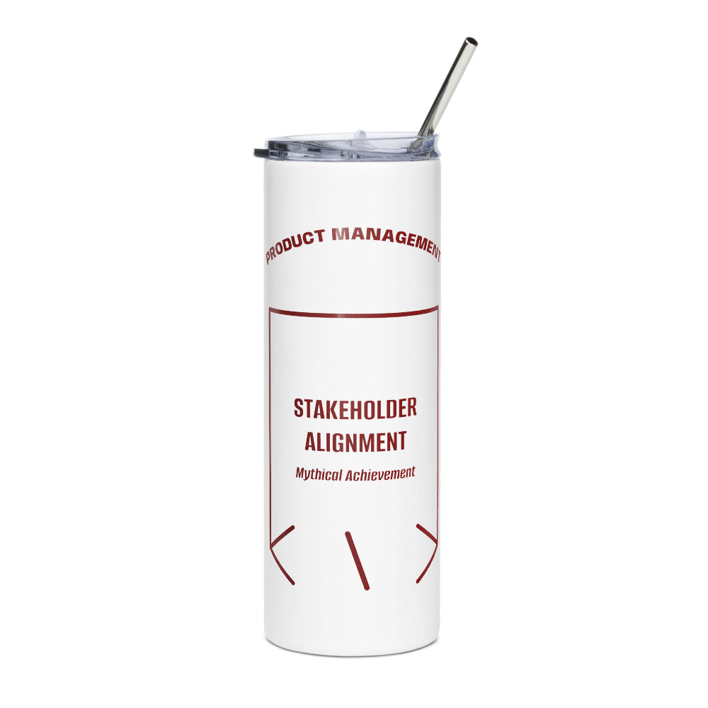 Stakeholder Alignment — White Maroon back mockup (20 oz)