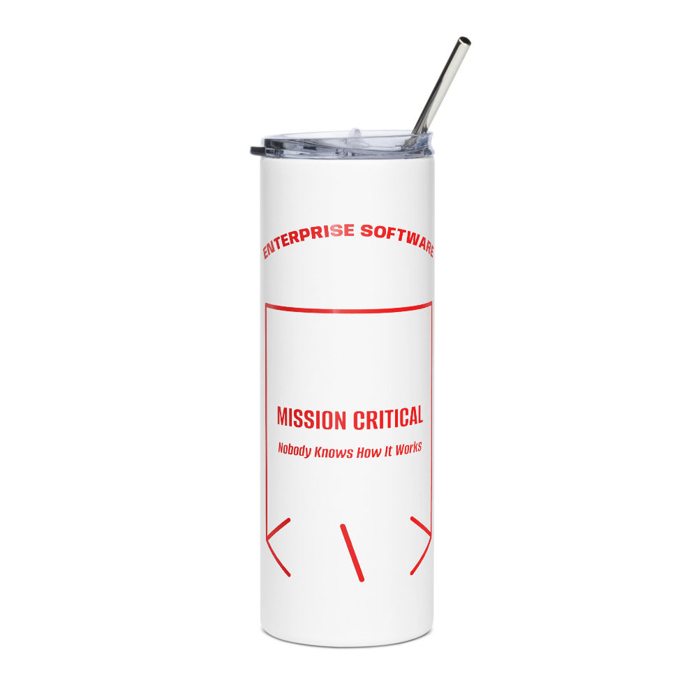 Mission Critical — White Red back mockup (20 oz)