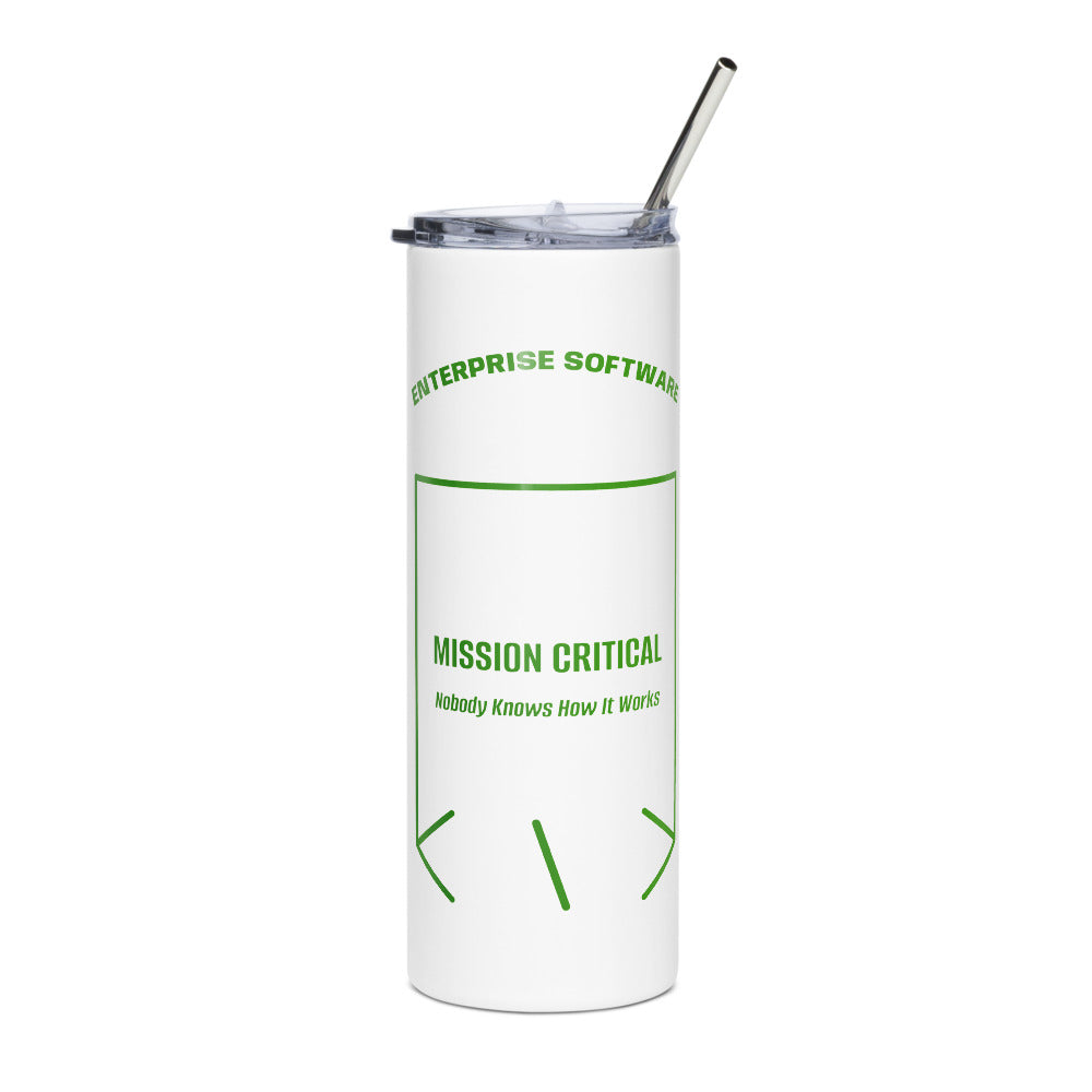 Mission Critical — White Green back mockup (20 oz)