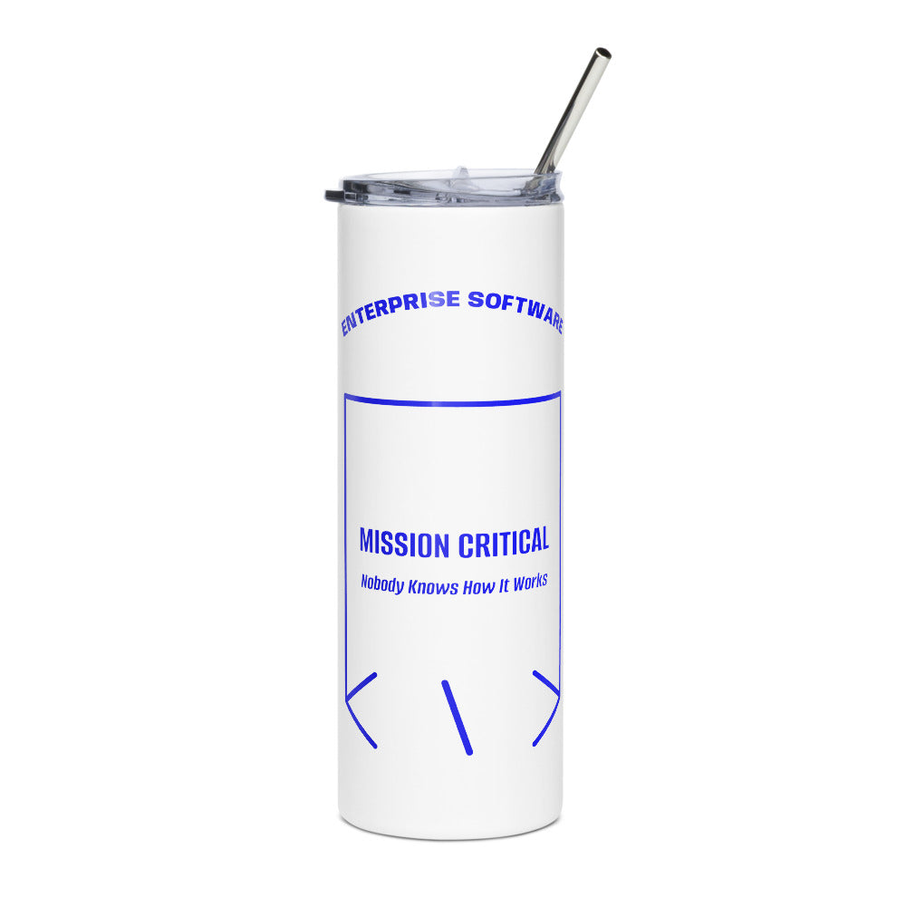 Mission Critical — White Blue back mockup (20 oz)