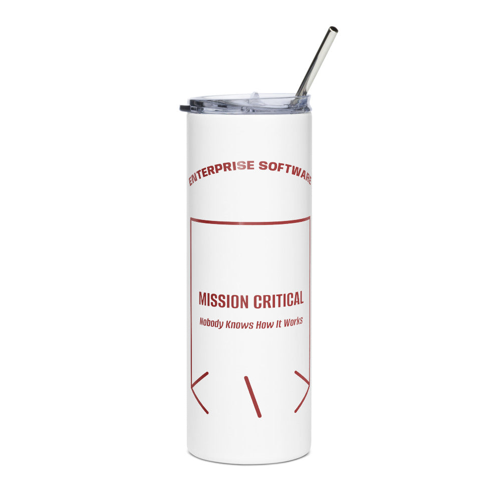 Mission Critical — White Brown back mockup (20 oz)