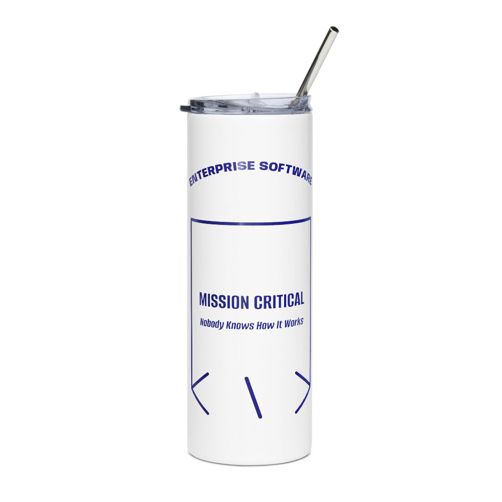 Mission Critical — White Navy back mockup (20 oz)