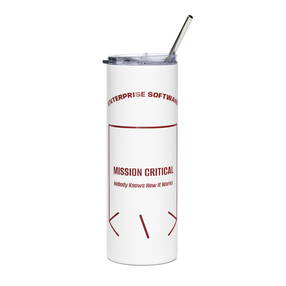 Mission Critical — White Maroon back mockup (20 oz)
