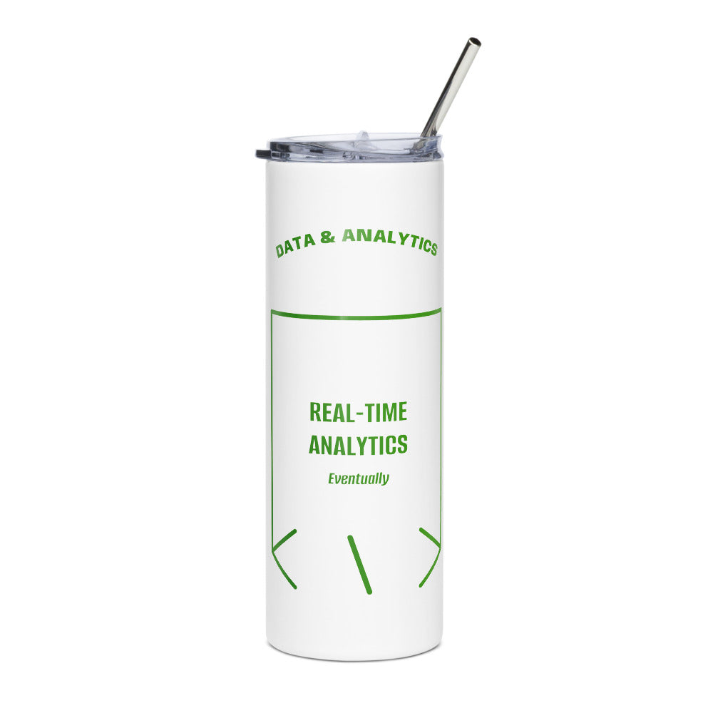 Real-Time Analytics — White Green back mockup (20 oz)