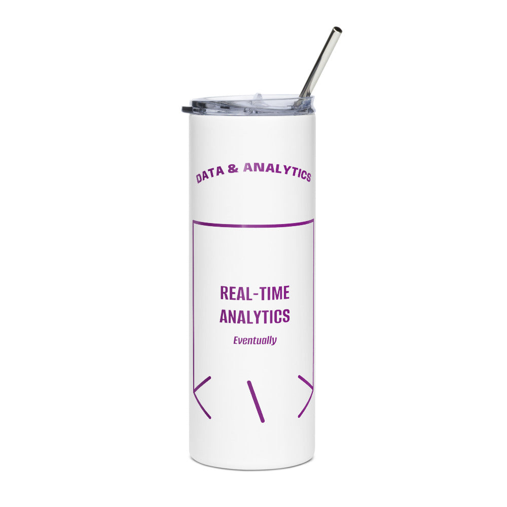 Real-Time Analytics — White Purple back mockup (20 oz)