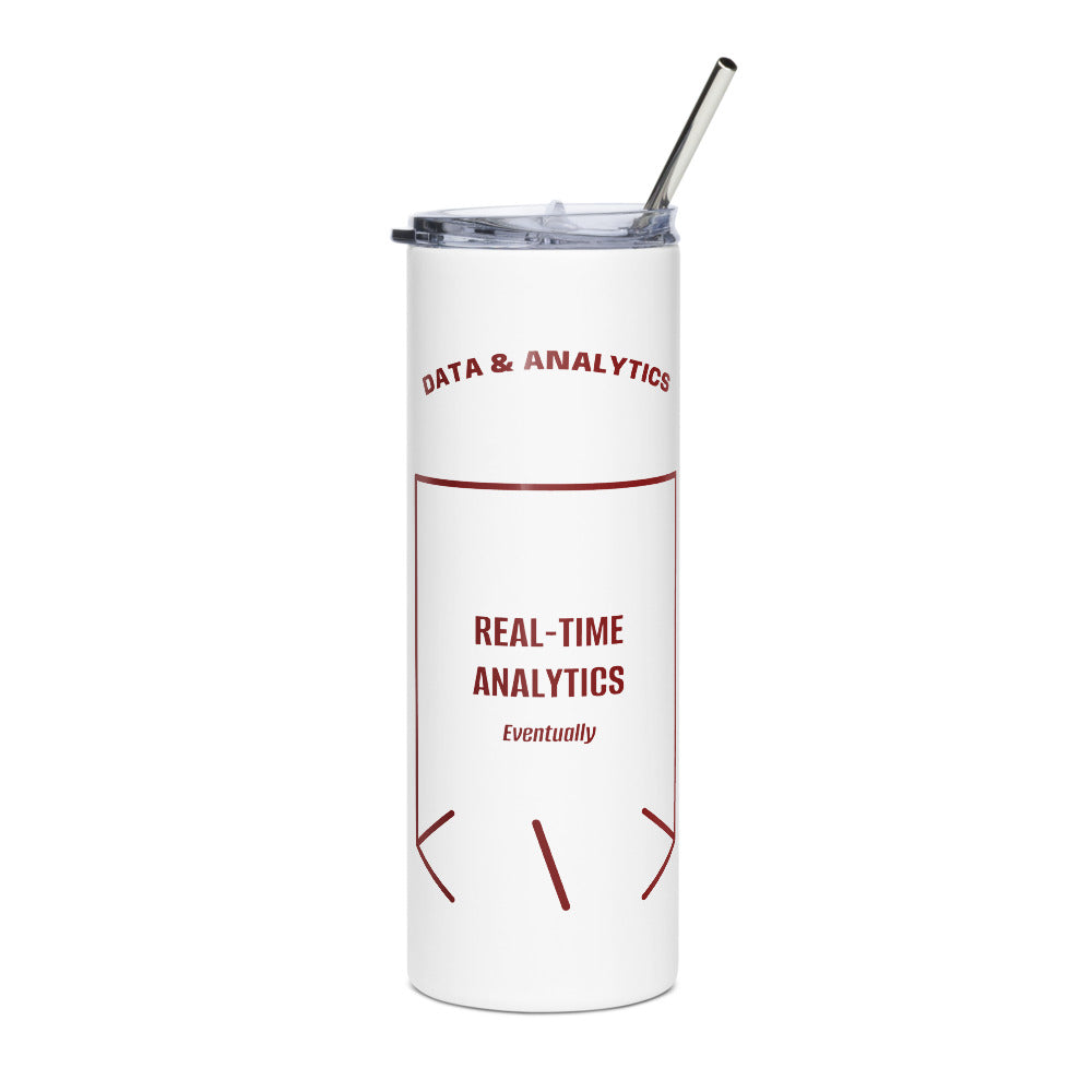 Real-Time Analytics — White Maroon back mockup (20 oz)