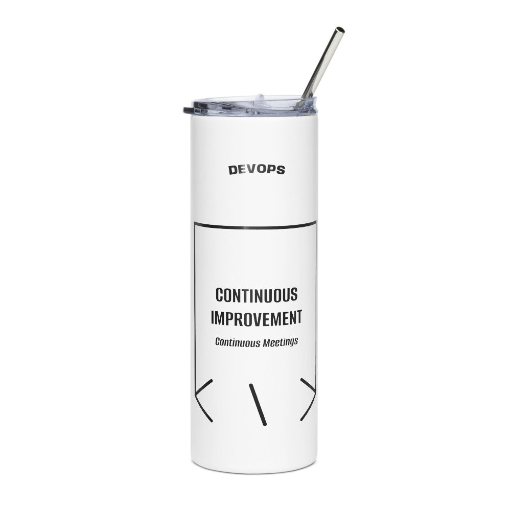 Continuous Improvement — White Black back mockup (20 oz)