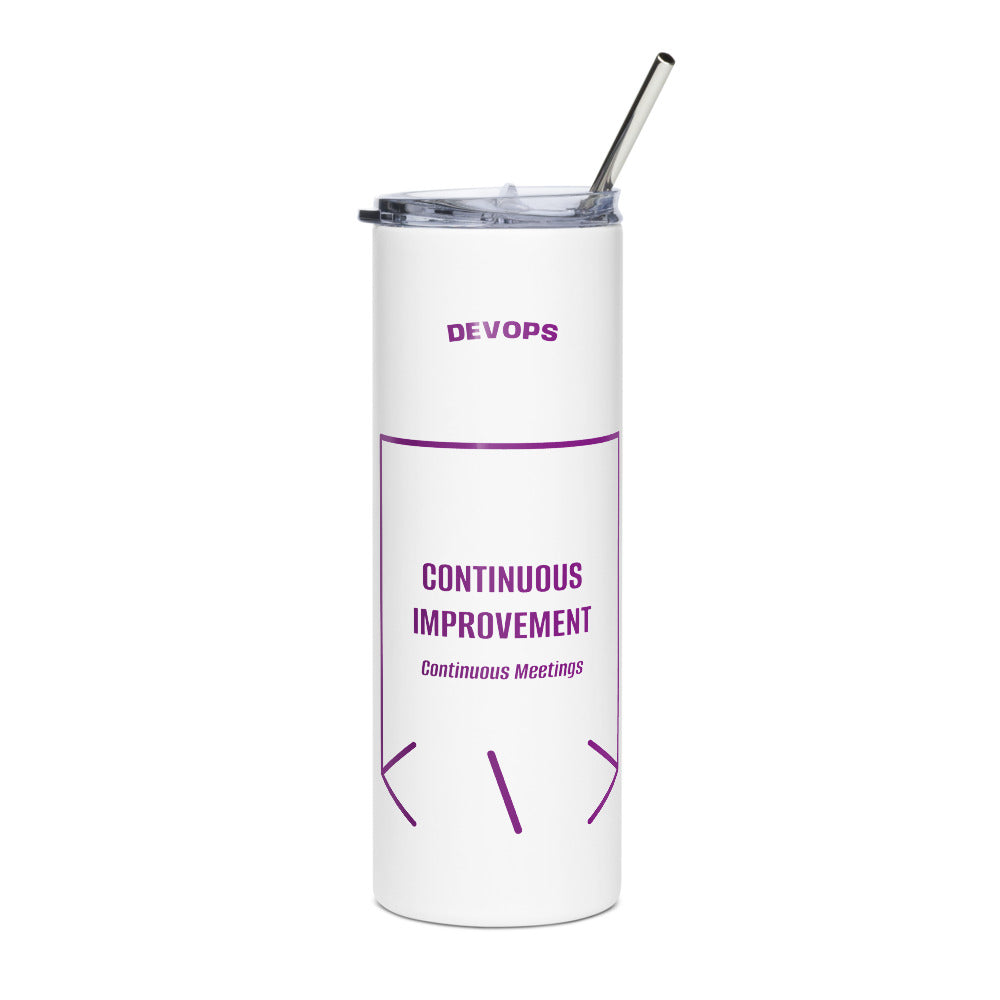 Continuous Improvement — White Purple back mockup (20 oz)