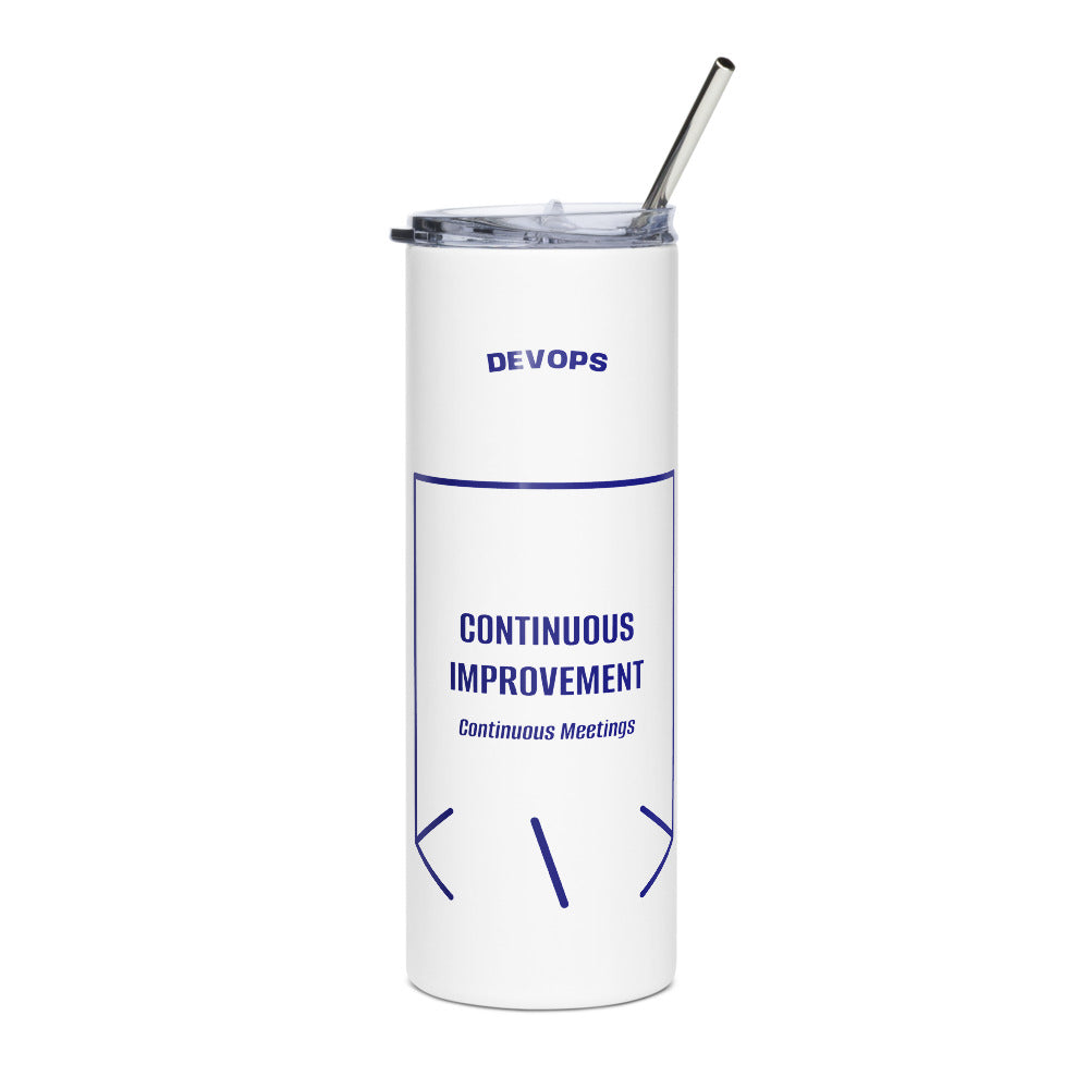 Continuous Improvement — White Navy back mockup (20 oz)