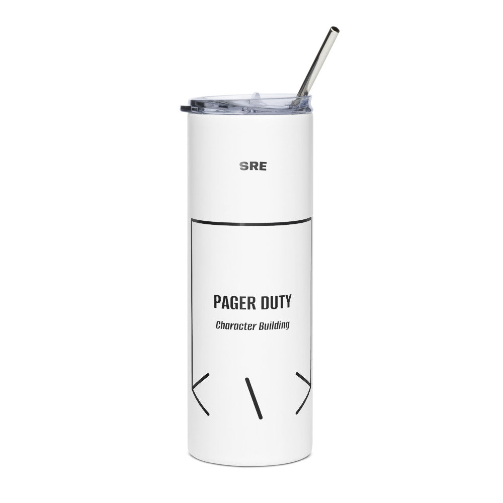 Pager Duty — White Black back mockup (20 oz)
