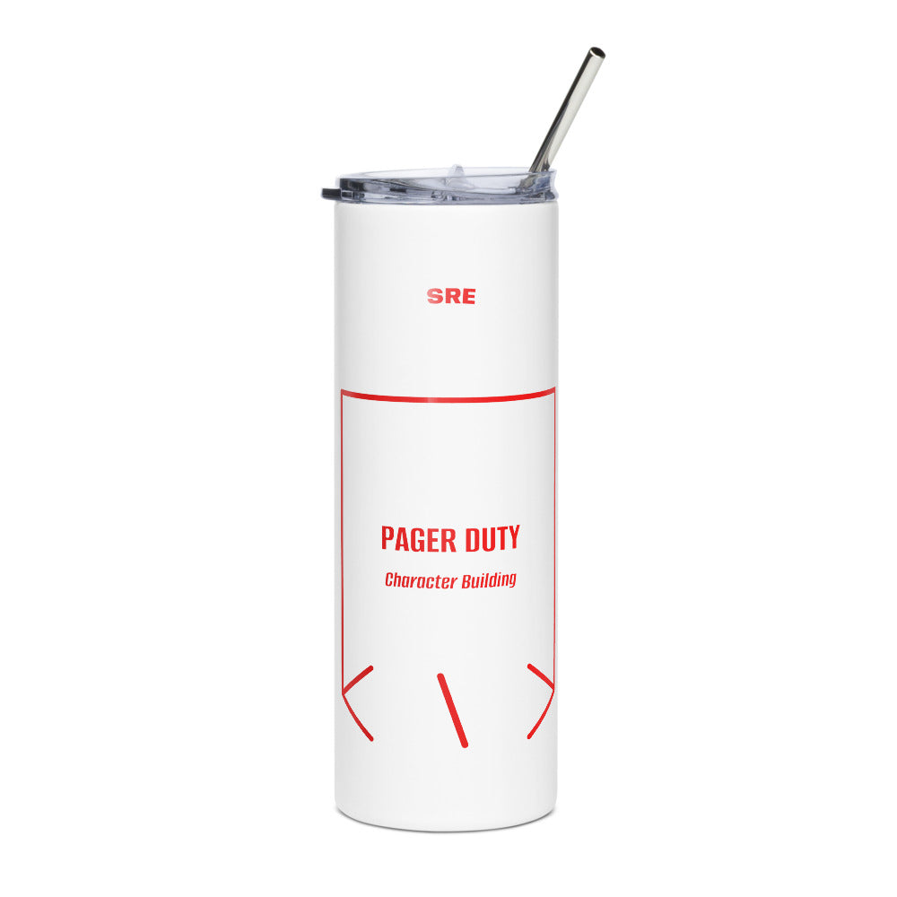 Pager Duty — White Red back mockup (20 oz)