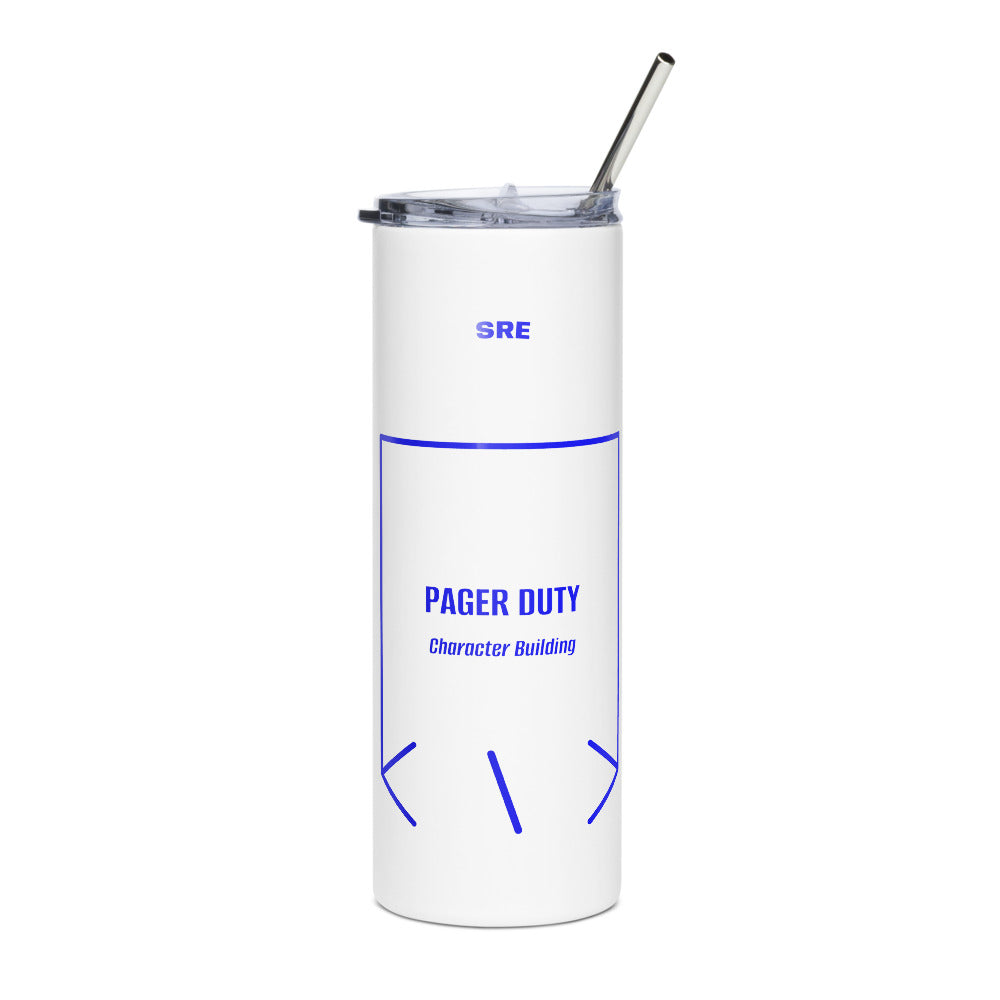 Pager Duty — White Blue back mockup (20 oz)